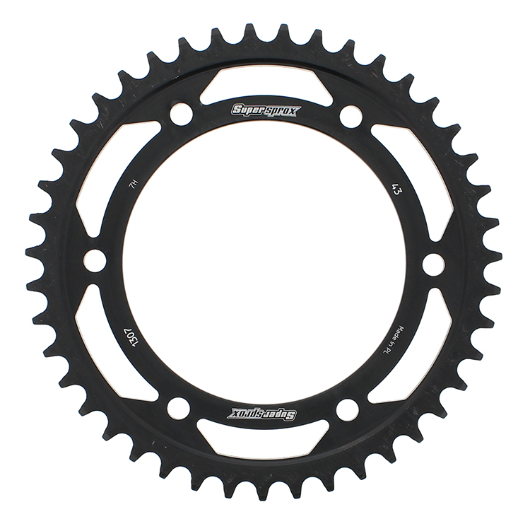 Supersprox Steel Rear Sprocket 43T Black 525 Chain Fits Honda - Click Image to Close