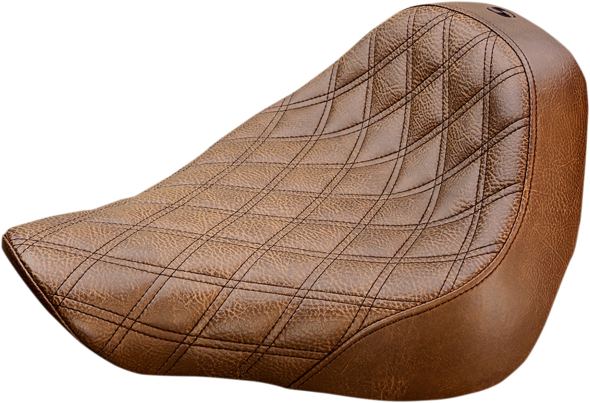Renegade Lattice Stitched Solo Seat Brown Gel - For 18-21 HD FLFB - Click Image to Close