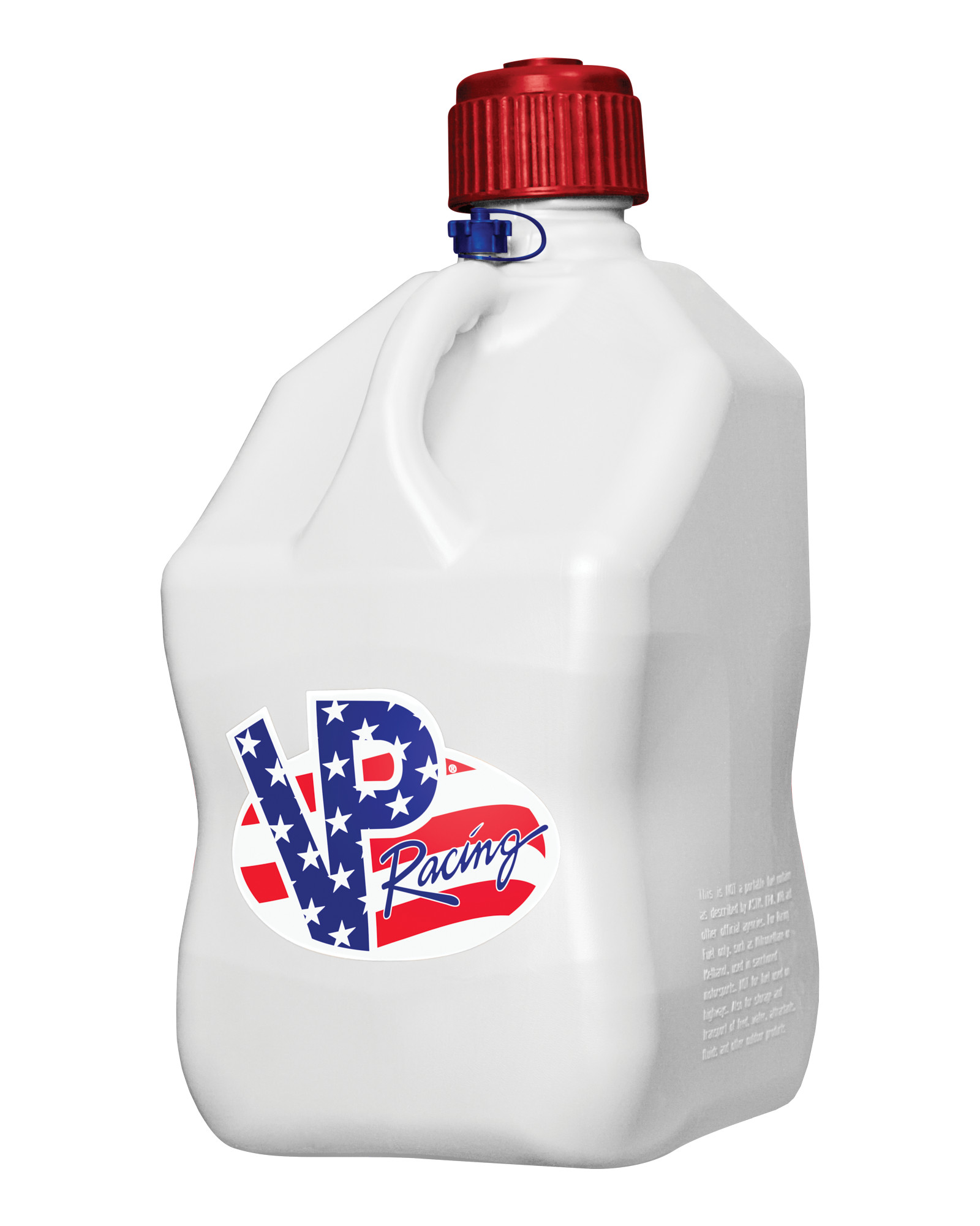 5.5 Gallon Motorsports Fluid Container - "Patriot" - White Jug w/ Red Top & Blue Vent - Click Image to Close