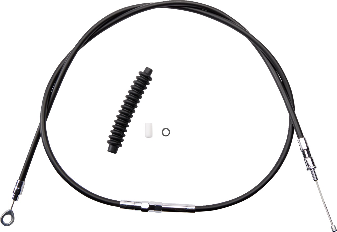 Drag Specialties Black Vinyl Clutch Cable +6in For Harley-Davidson - Alternate length clutch cable For Harley-Davidson - Click Image to Close