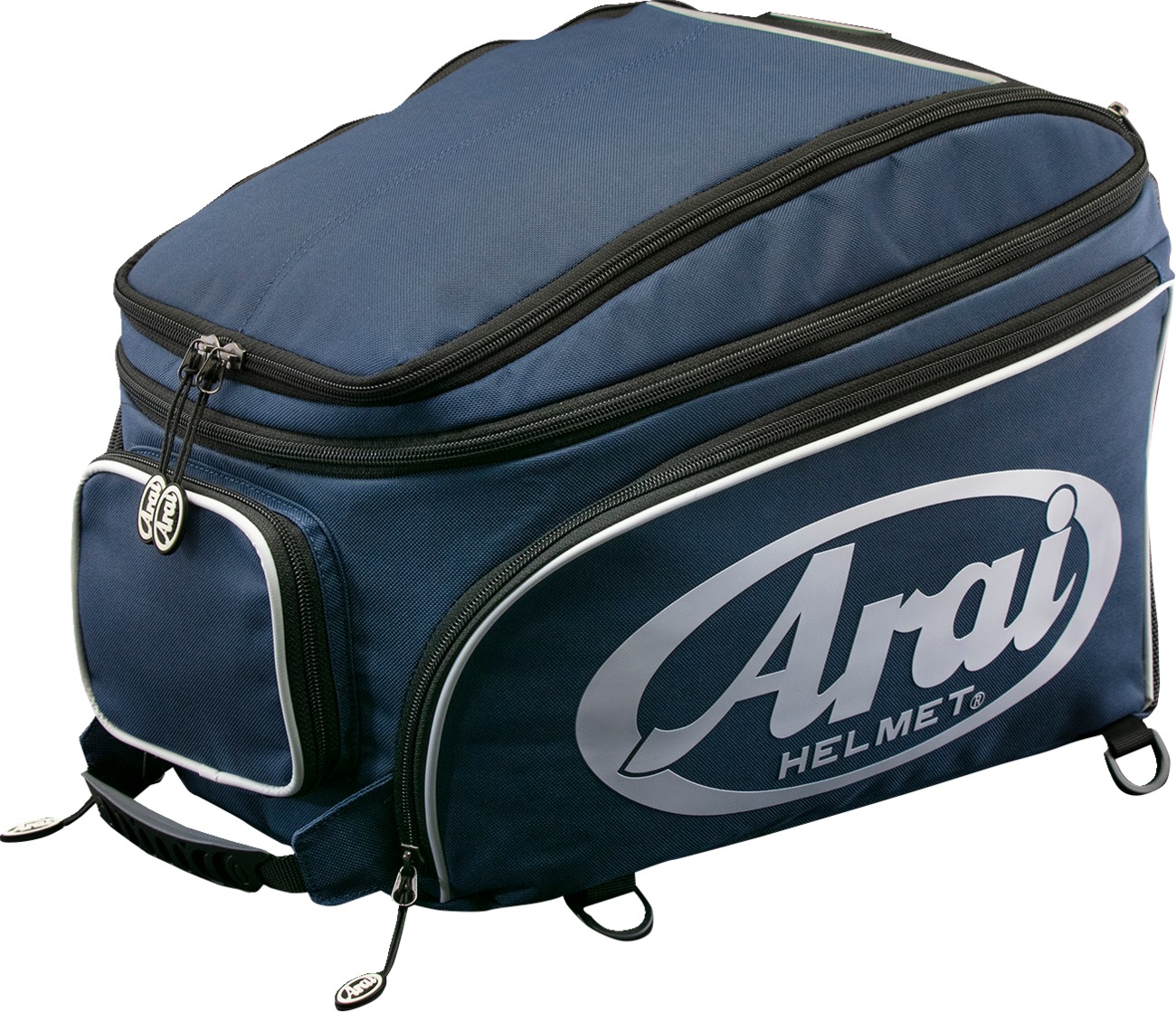 Arai Helmet Bag Blue/White Expandable with Shoulder Strap - Protective padded helmet bag fits all Arai sizes - Click Image to Close