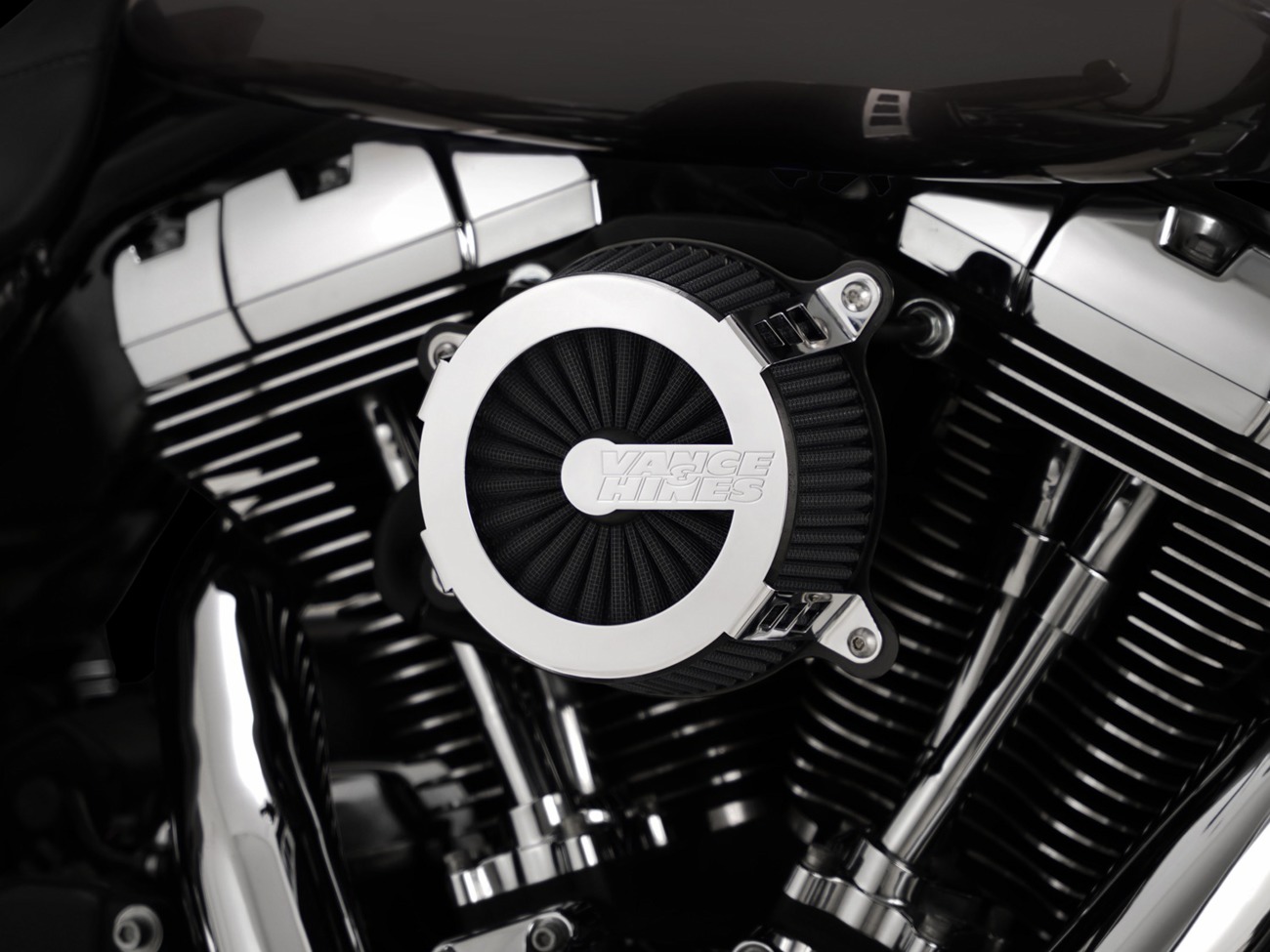 Vance & Hines VO2 Cage Fighter Air Intake Chrome Fits HD Touring 08-16 - Click Image to Close
