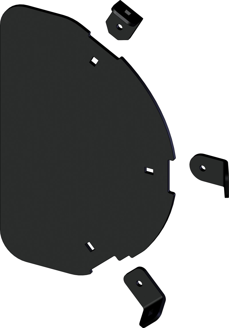 KFI Plow Side Shield Tapered Black Steel Universal Mount - Click Image to Close