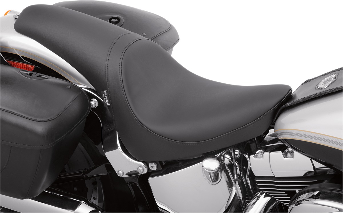 Predator Smooth 2-Up Seat - Black - For 00-17 Harley Softail - Click Image to Close