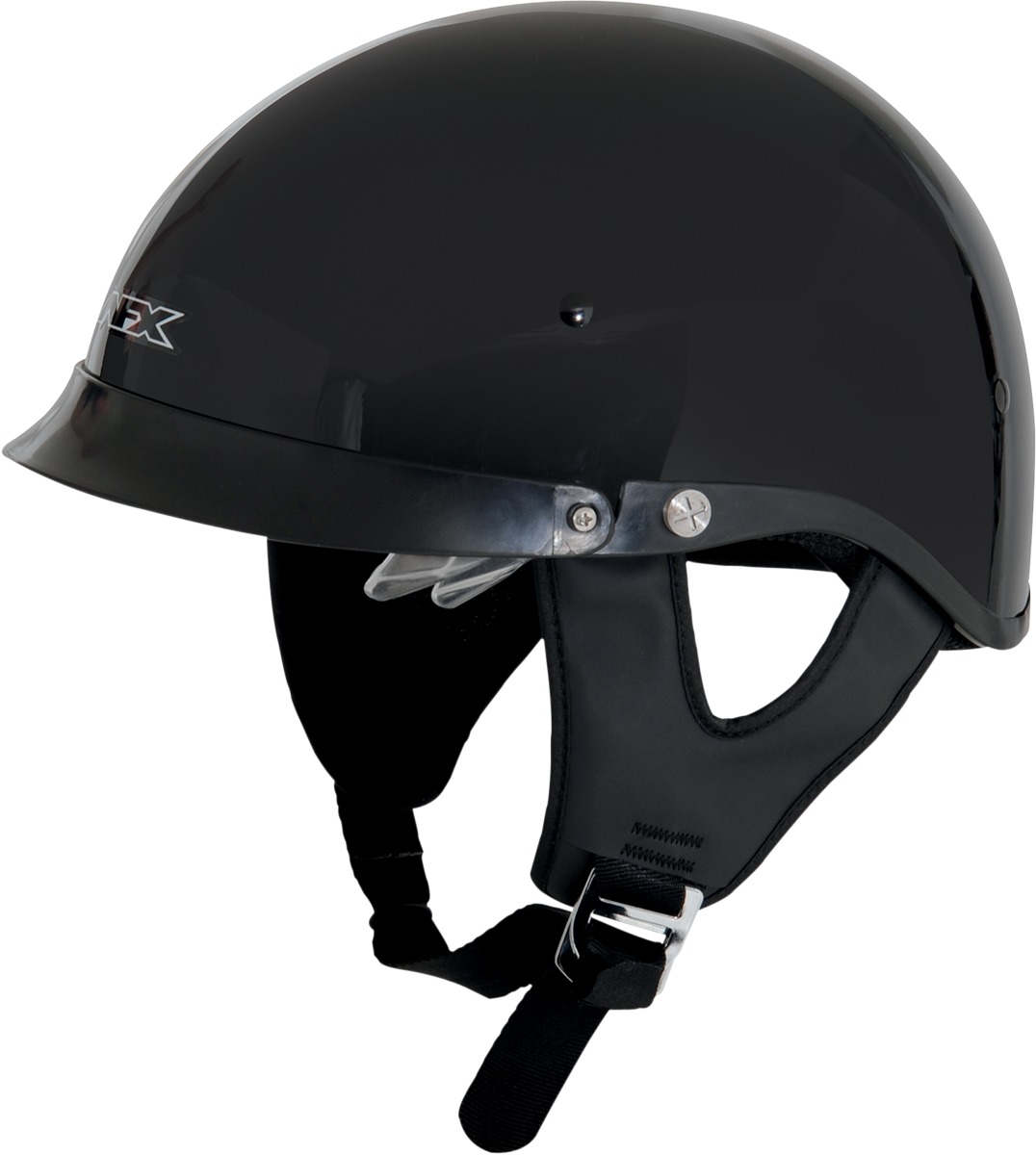 FX-200 Street Half Helmet Gloss Black Large - Click Image to Close