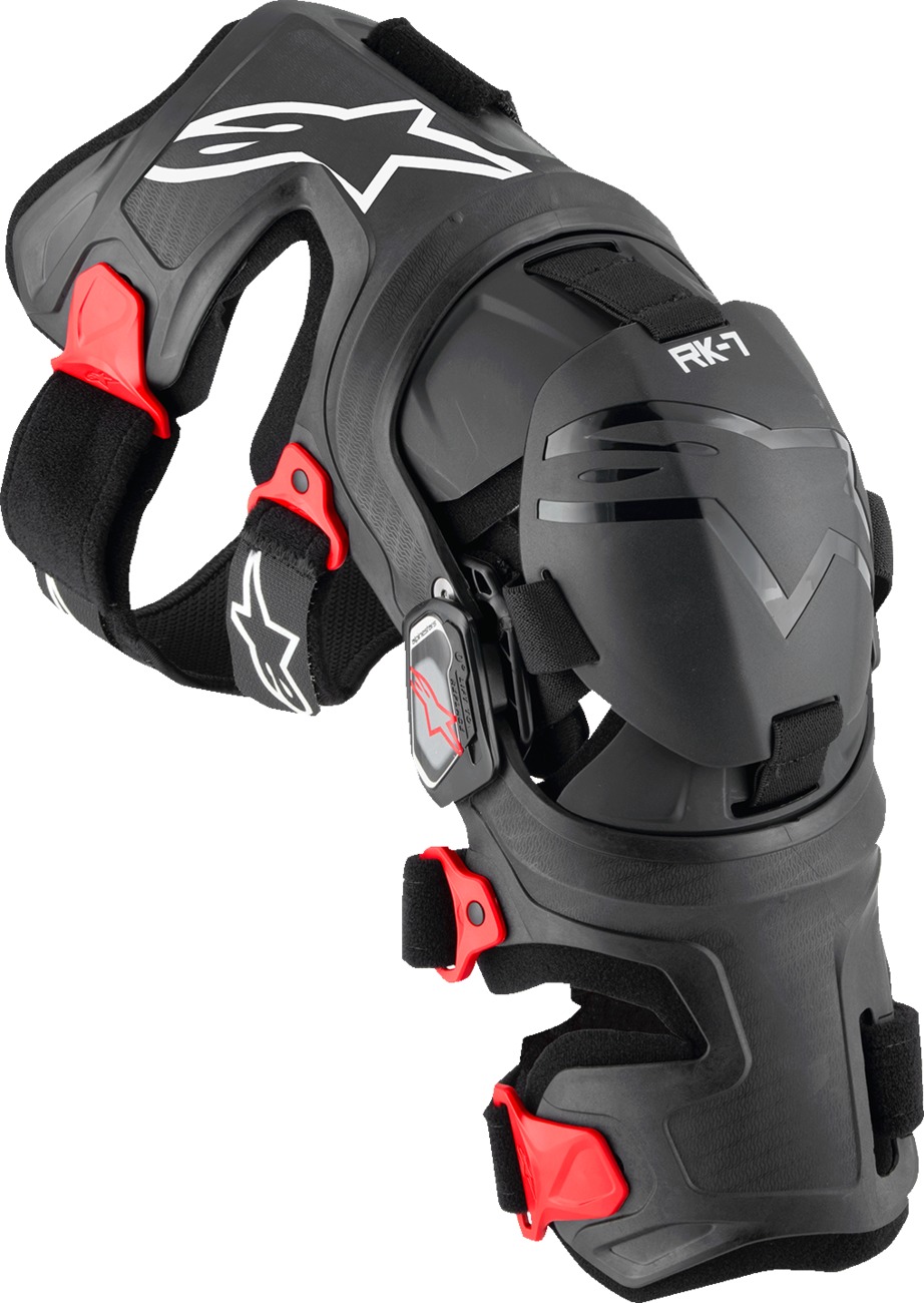 Alpinestars RK-7 Plasma Knee Brace Black/Red XL - Protective knee brace for off-road riding - Click Image to Close