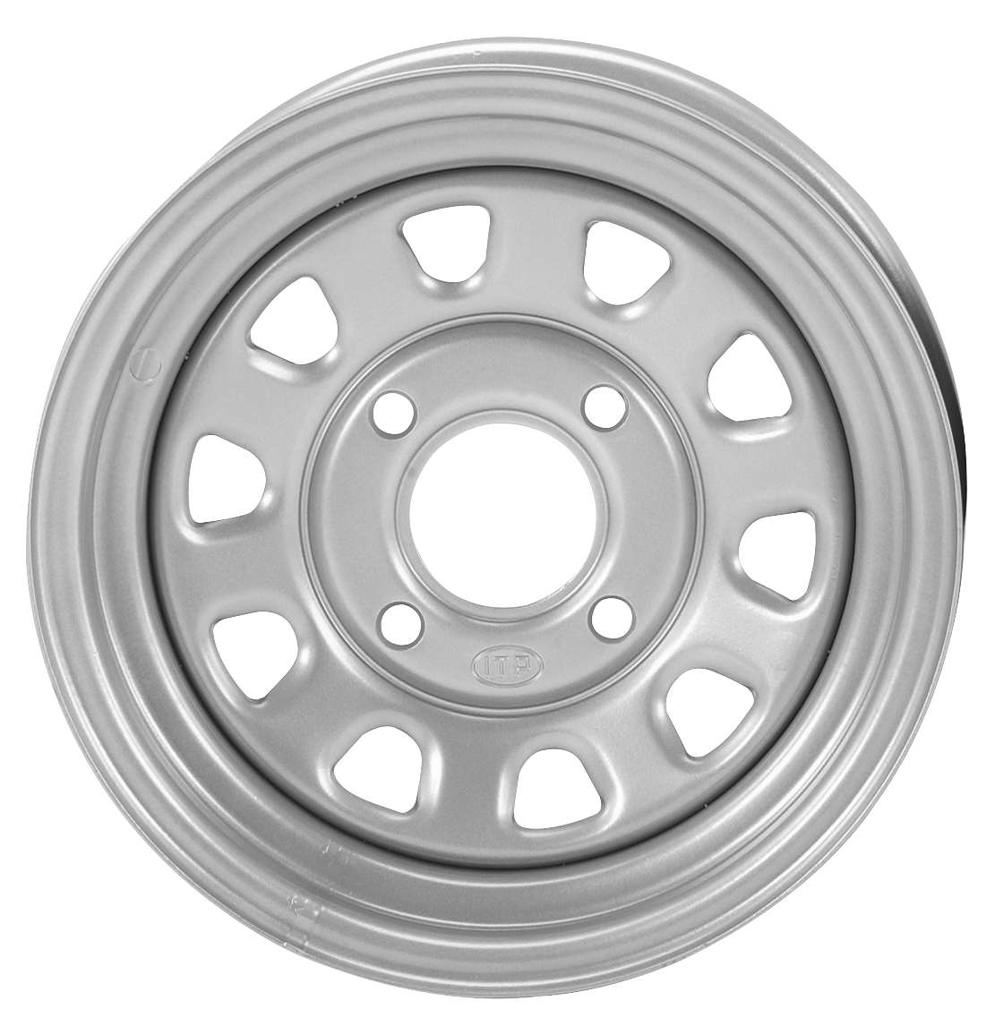 Silver 12x7 Delta Wheel - 4+3 4/110 For Front or Rear - Click Image to Close