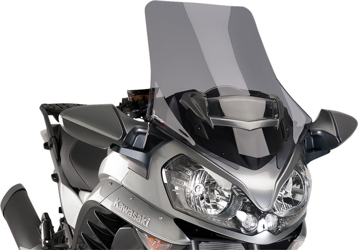 PUIG Z-Racing Touring Windscreen Dark Smoke For Kawasaki ZG1400 Concours 14 - Click Image to Close