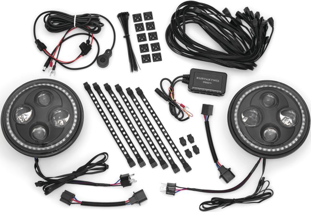 Nightcrawlers Headlight Kit Black by Kuryakyn - Click Image to Close