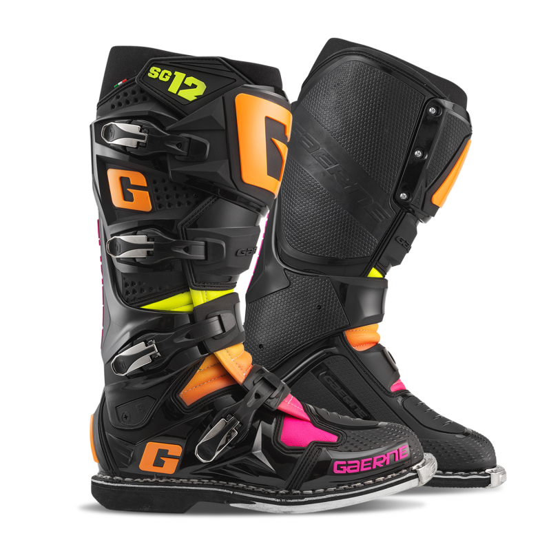 Gaerne SG12 Limited Edition Boot Black/Orange/Pink Size 10.5 - Limited Edition MX boot, Black/Orange/Pink, Size 10.5 - Click Image to Close
