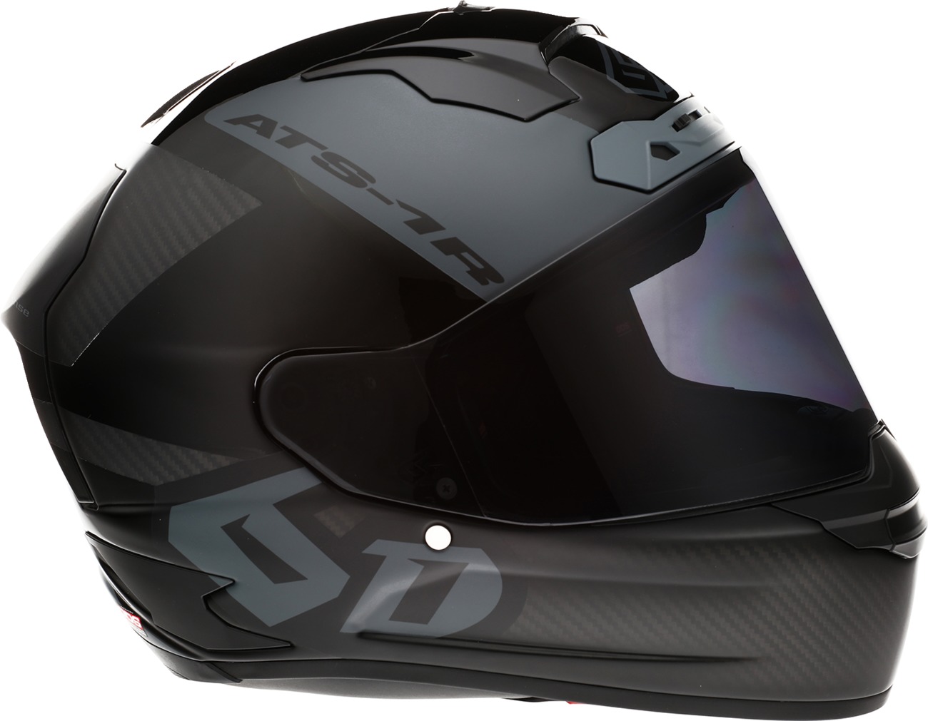 6D ATS-1R Wyman Full Face Helmet 2XL Black/Gray - Full face carbon helmet, 2XL, Black/Gray, Unisex - Click Image to Close
