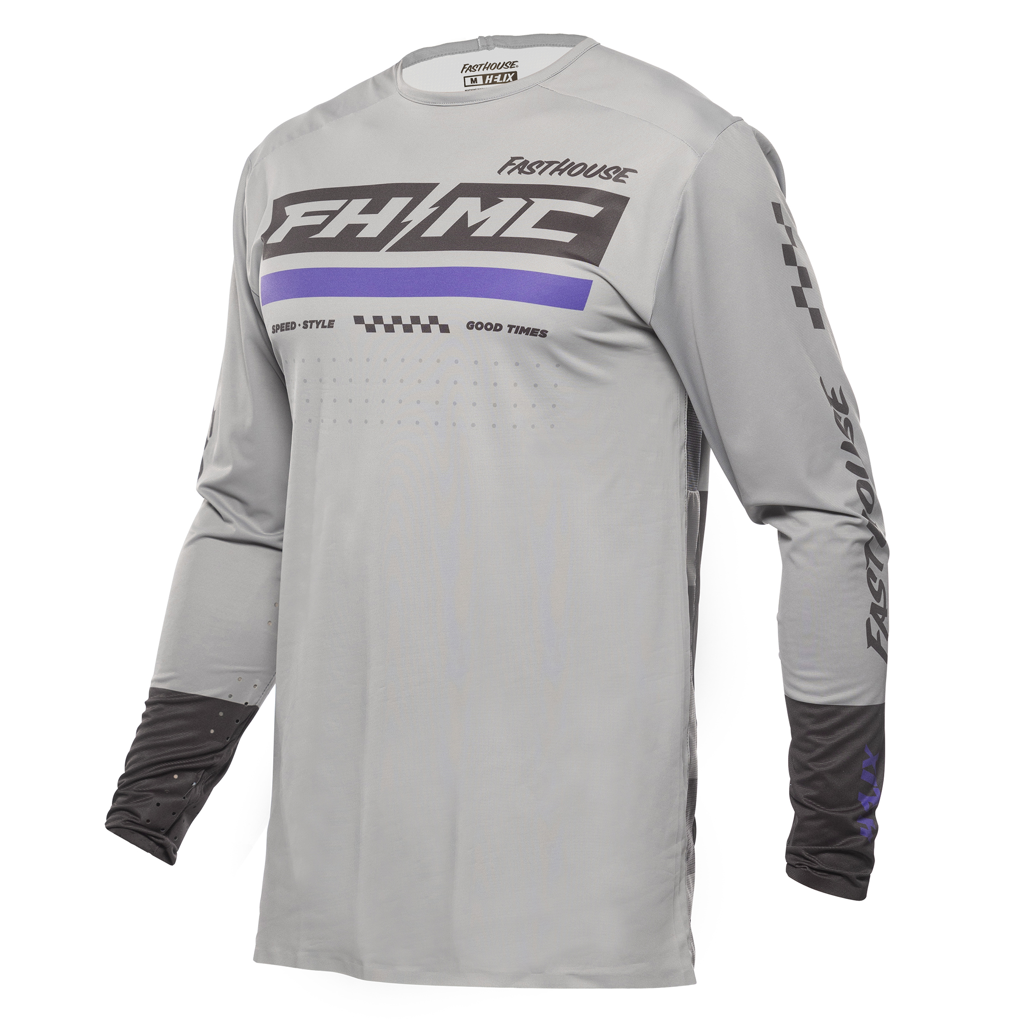 Fasthouse HELX PODM Jersey Grey/Black/Purple - Medium - Click Image to Close