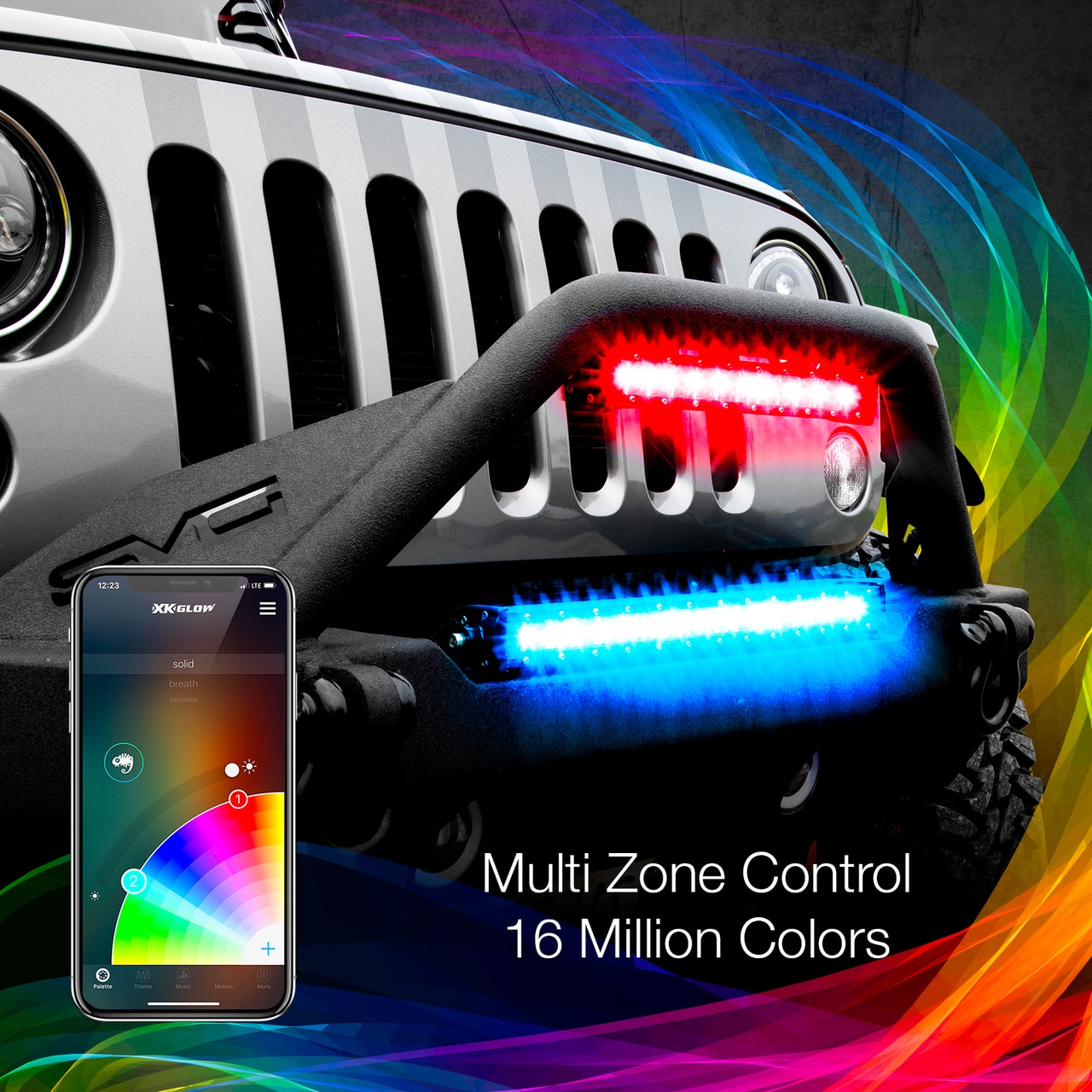 14" Multi-Color XKChrome RGBW LED Light Bar w/Bluetooth - Click Image to Close