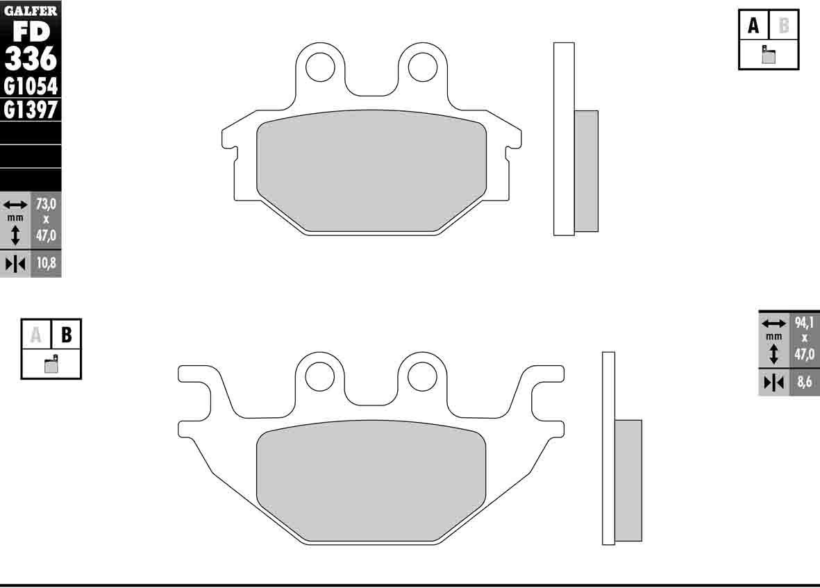 Semi-Metallic Compound Brake Pads - Front Pads - Click Image to Close