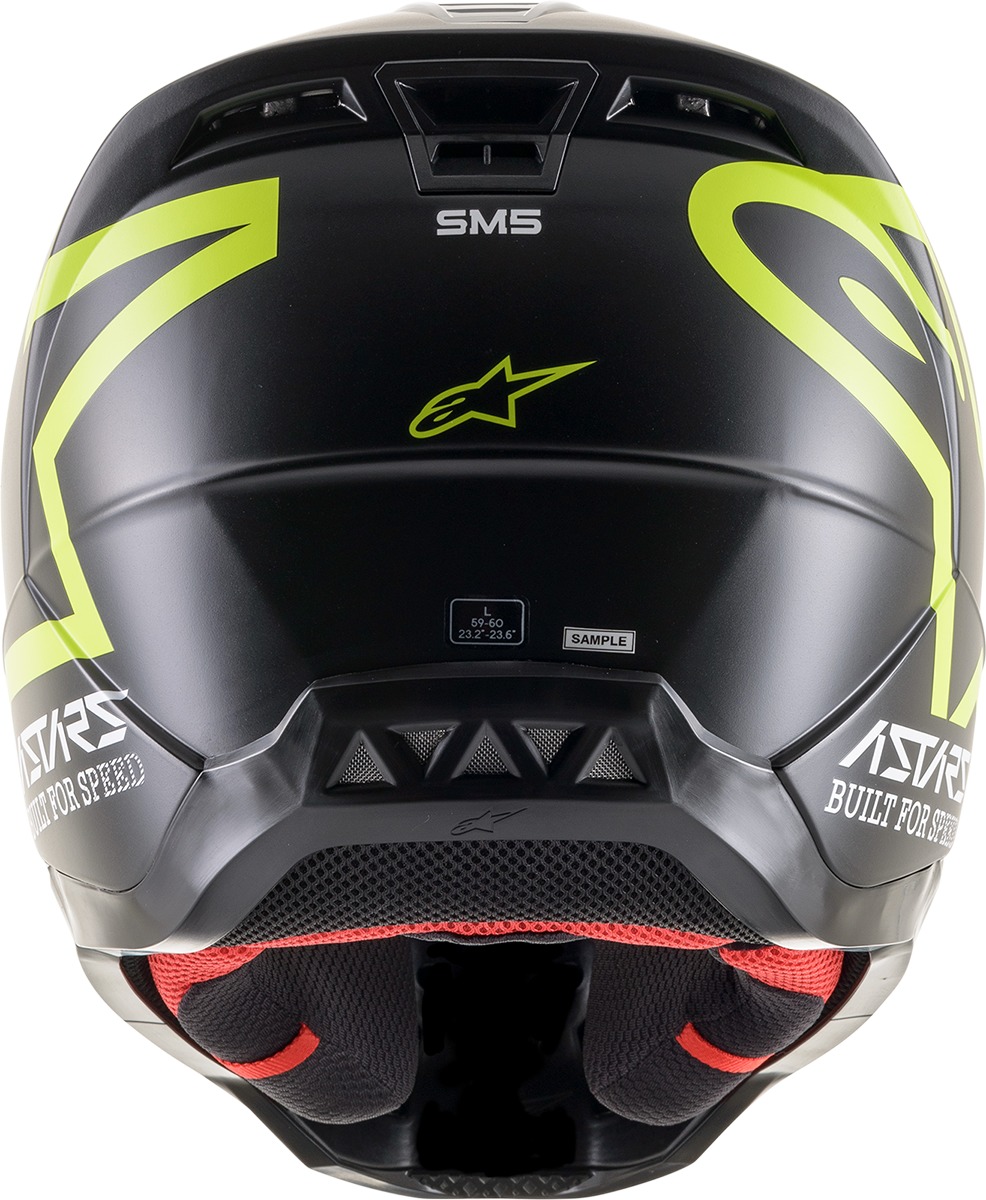 SM5 Compass Offroad Helmet Matte Black/Hi-Vis Yellow Medium - Click Image to Close