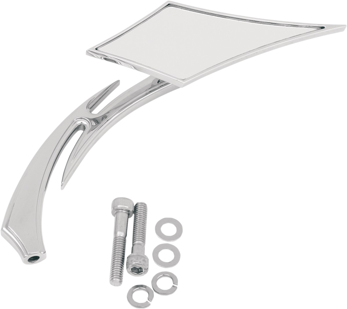 Drag Specialties Lance Style Die-Cast Mirror Polished Chrome - Diamond side view mirror with hardware included - Click Image to Close