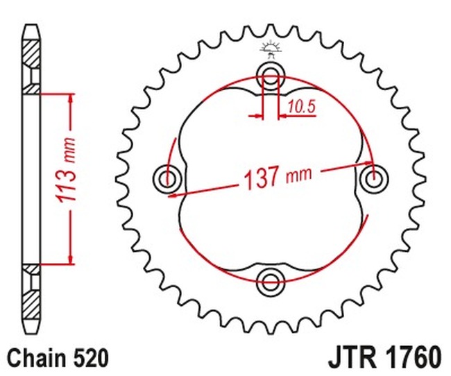 Steel Rear Sprocket - 35 Tooth 520 - For 06-10 LTR450 & 09-12 LTZ400 - Click Image to Close