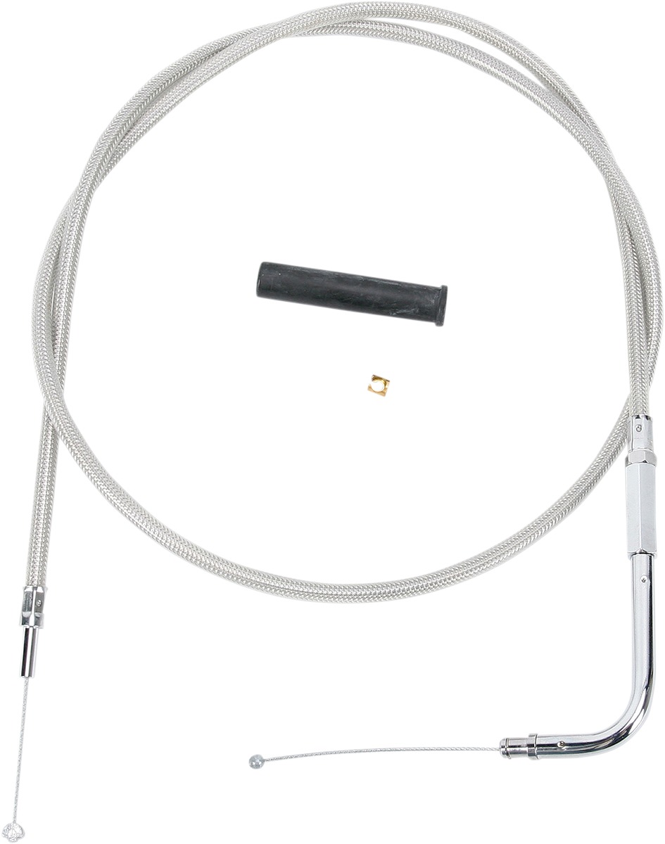 Drag Specialties Stainless Braided Throttle Cable 42.5in For Harley-Davidson - Click Image to Close
