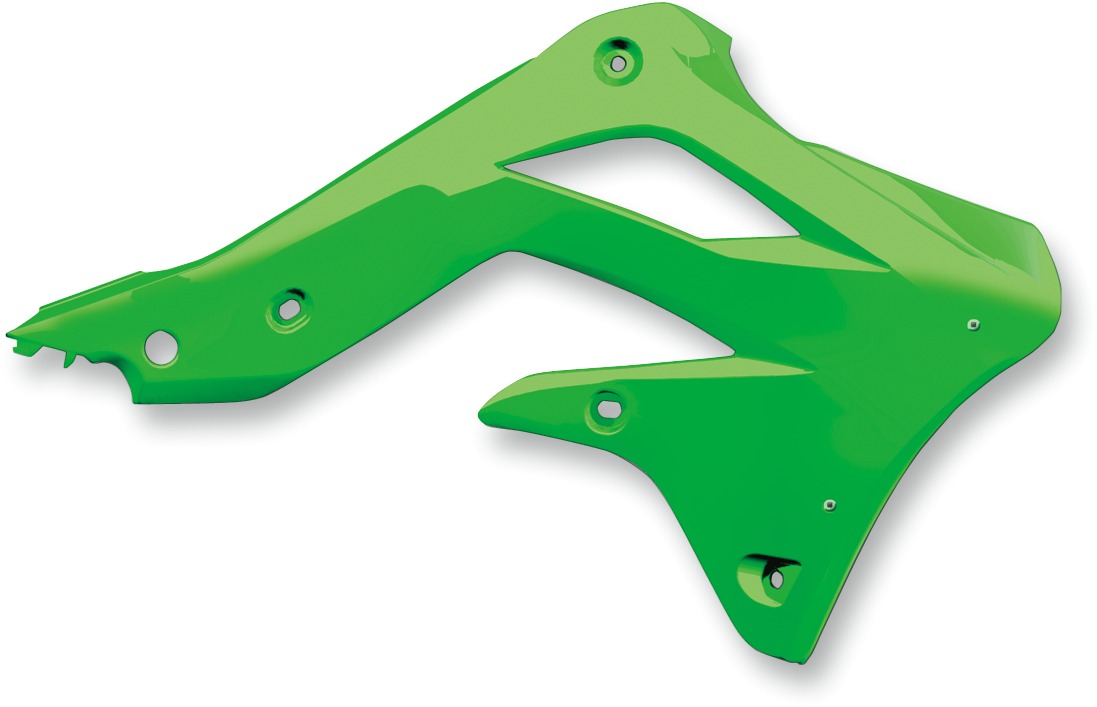 Cycra Powerflow Radiator Shrouds Green Fits 13-16 Kawasaki KX250F - Click Image to Close