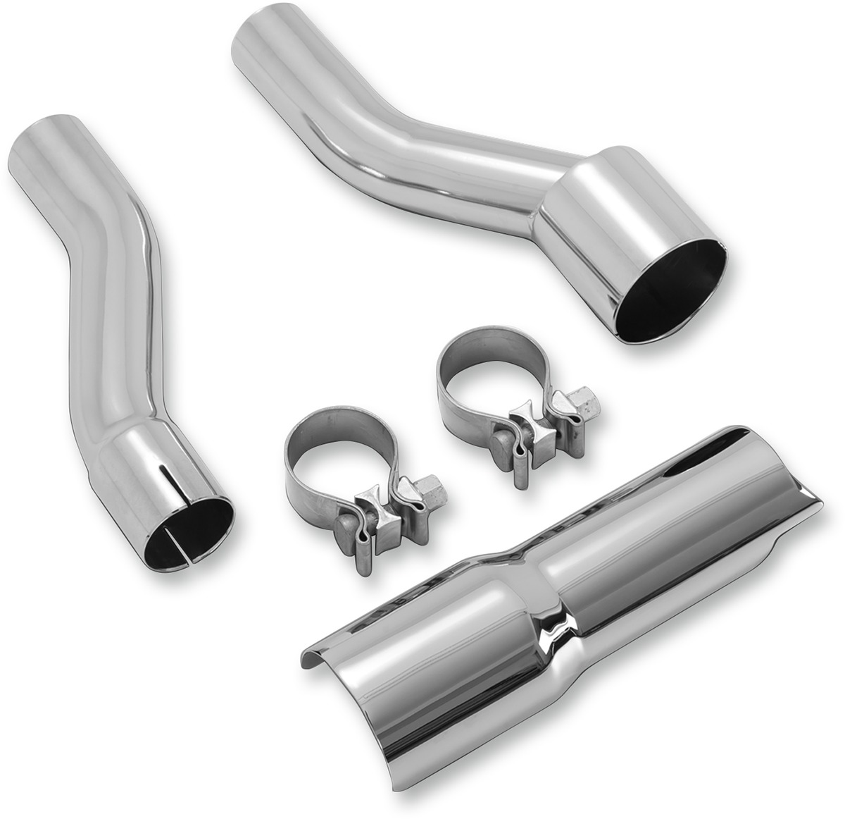 Chrome Headpipe Adaptor - For 17-20 Harley Tri Glide Freewheeler - Click Image to Close