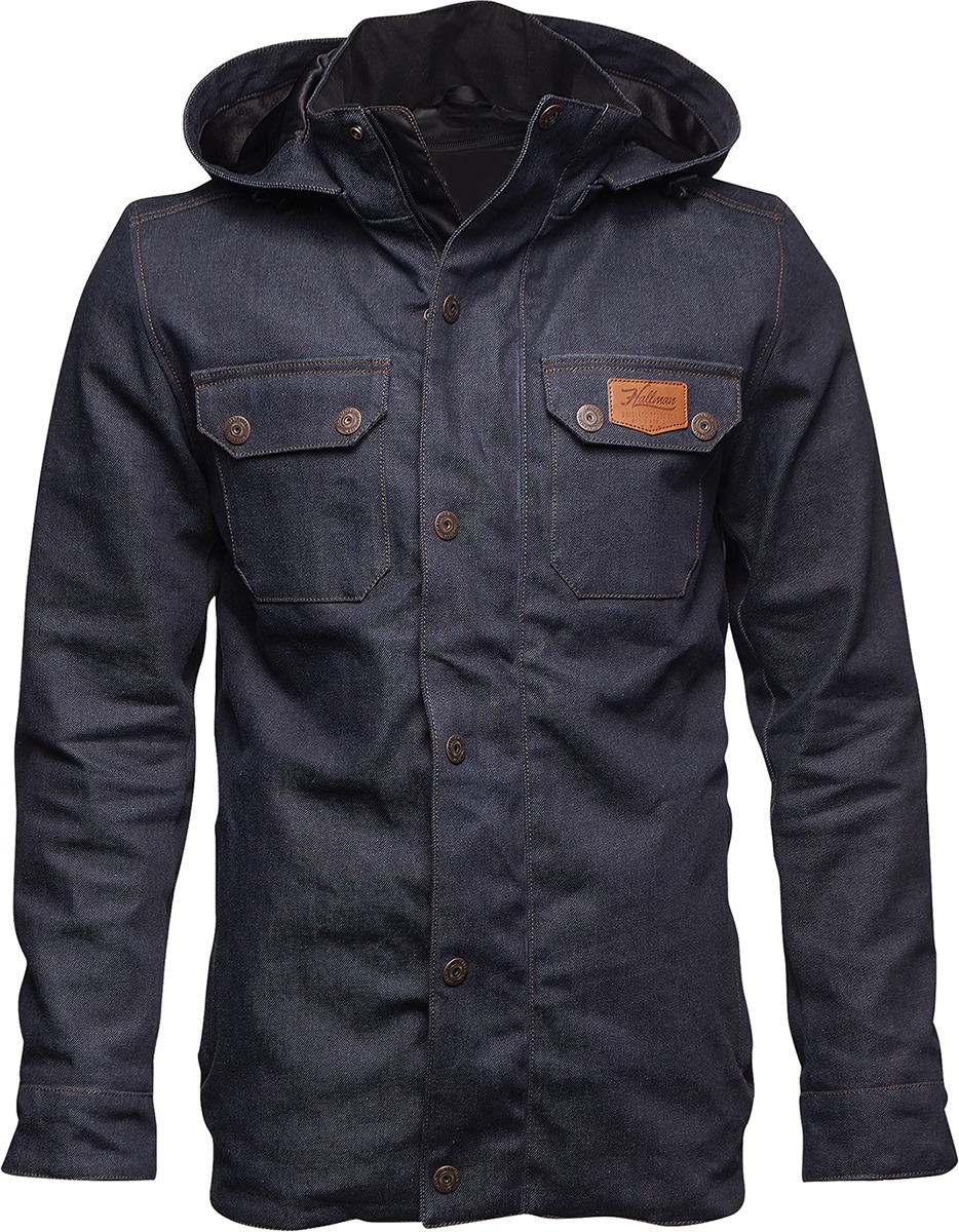 Thor Hallman GP Denim Jacket Men's Medium Dark Blue - Vintage style denim motorcycle jacket, Men's Medium - Click Image to Close