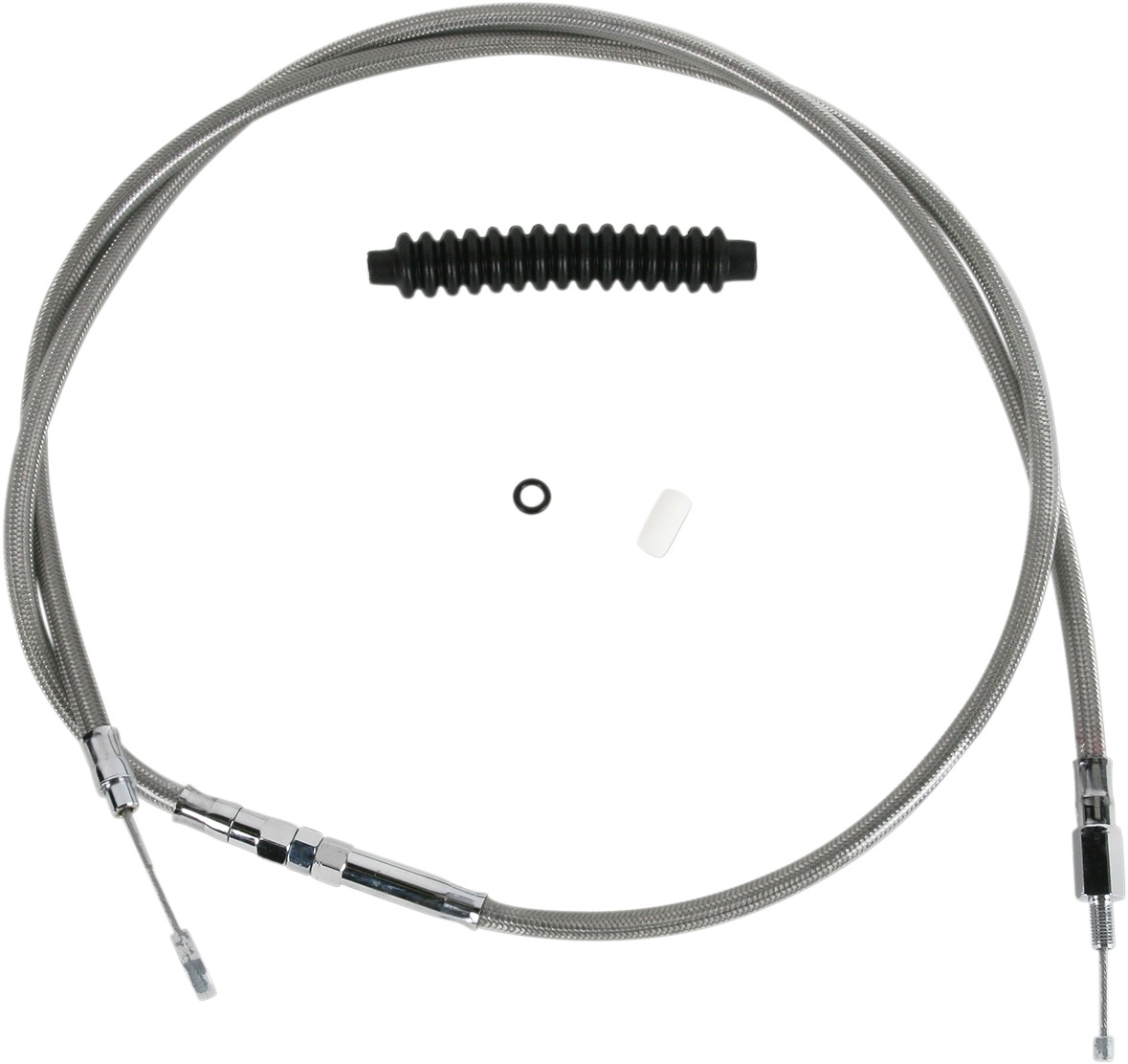 Drag Specialties Braided Stainless Clutch Cable Chrome For Harley Dyna - Braided clutch cable For Harley-Davidson Dyna - Click Image to Close