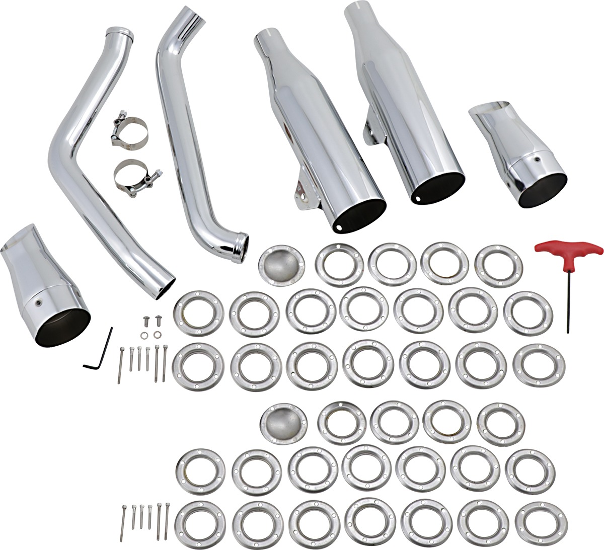 2:2 Staggered Full Exhaust System - For 86-94 Harley Softail - Click Image to Close