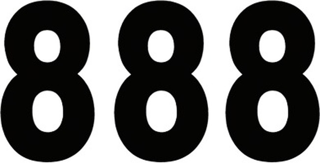 Factory Effex 4" Pro Numbers Black #8 Decals Pack of 3 - Click Image to Close