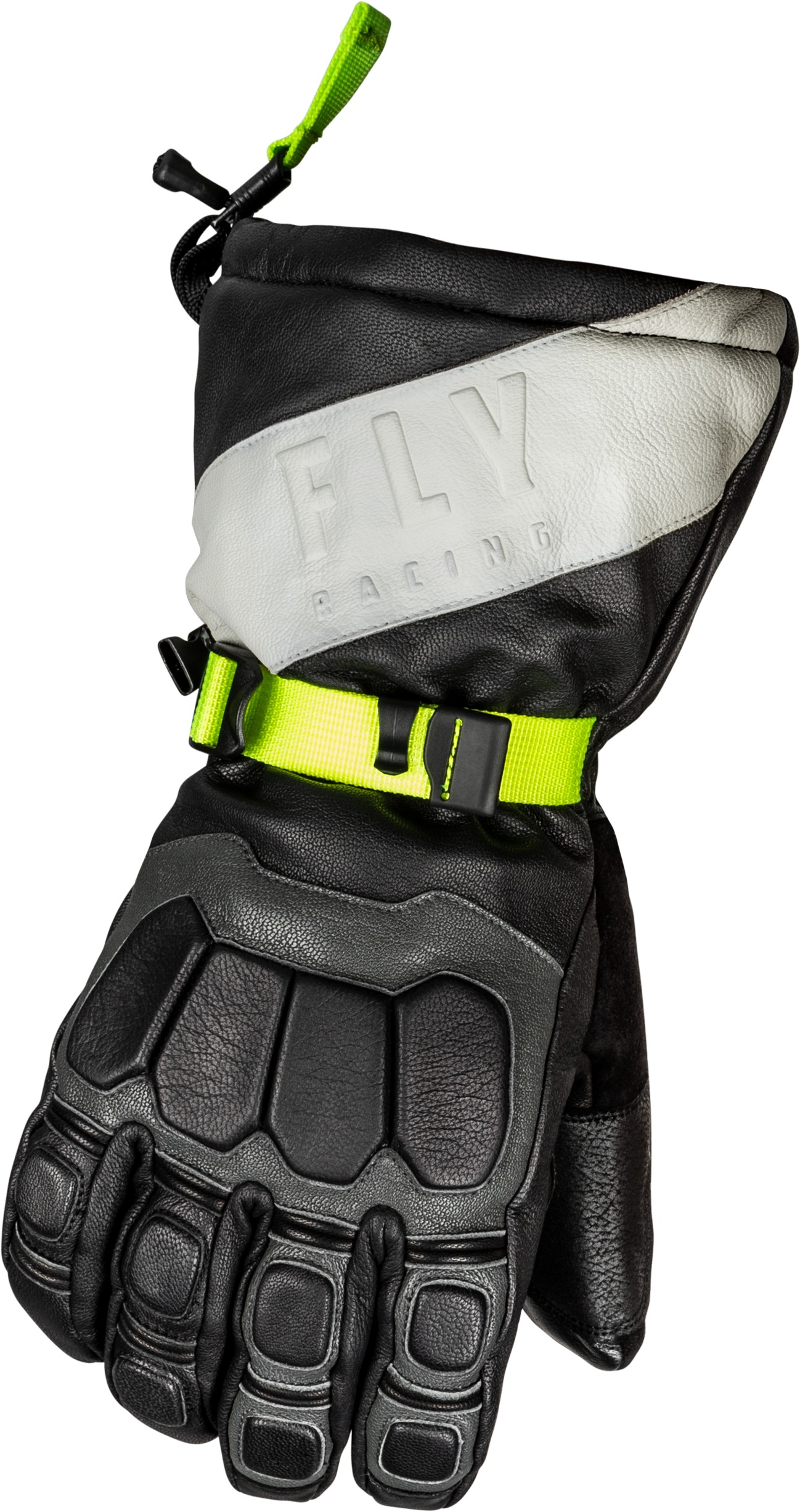Fly Racing Glacier Gloves Black/Grey/Hi-Vis XL - Cold weather snow gloves XL Black/Grey/Hi-Vis - Click Image to Close