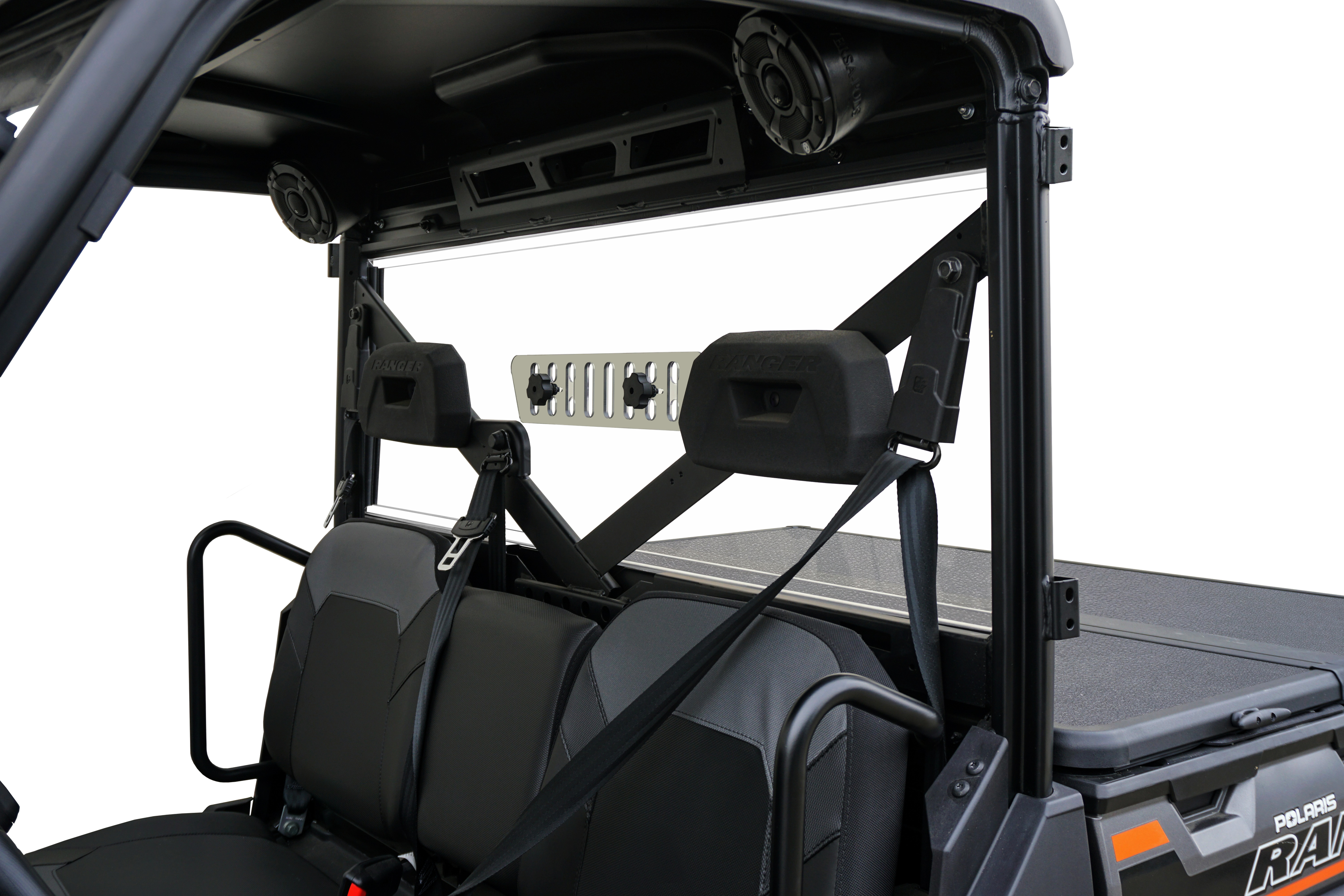 Clear Rear Windshield w/Vent - For 13-19 Polaris Ranger w/ProFit - Click Image to Close