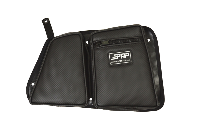 PRP Rear Door Bag with Knee Pad Black Passenger Side For Polaris RZR - Passenger rear door storage and knee pad For Polaris RZR - Click Image to Close
