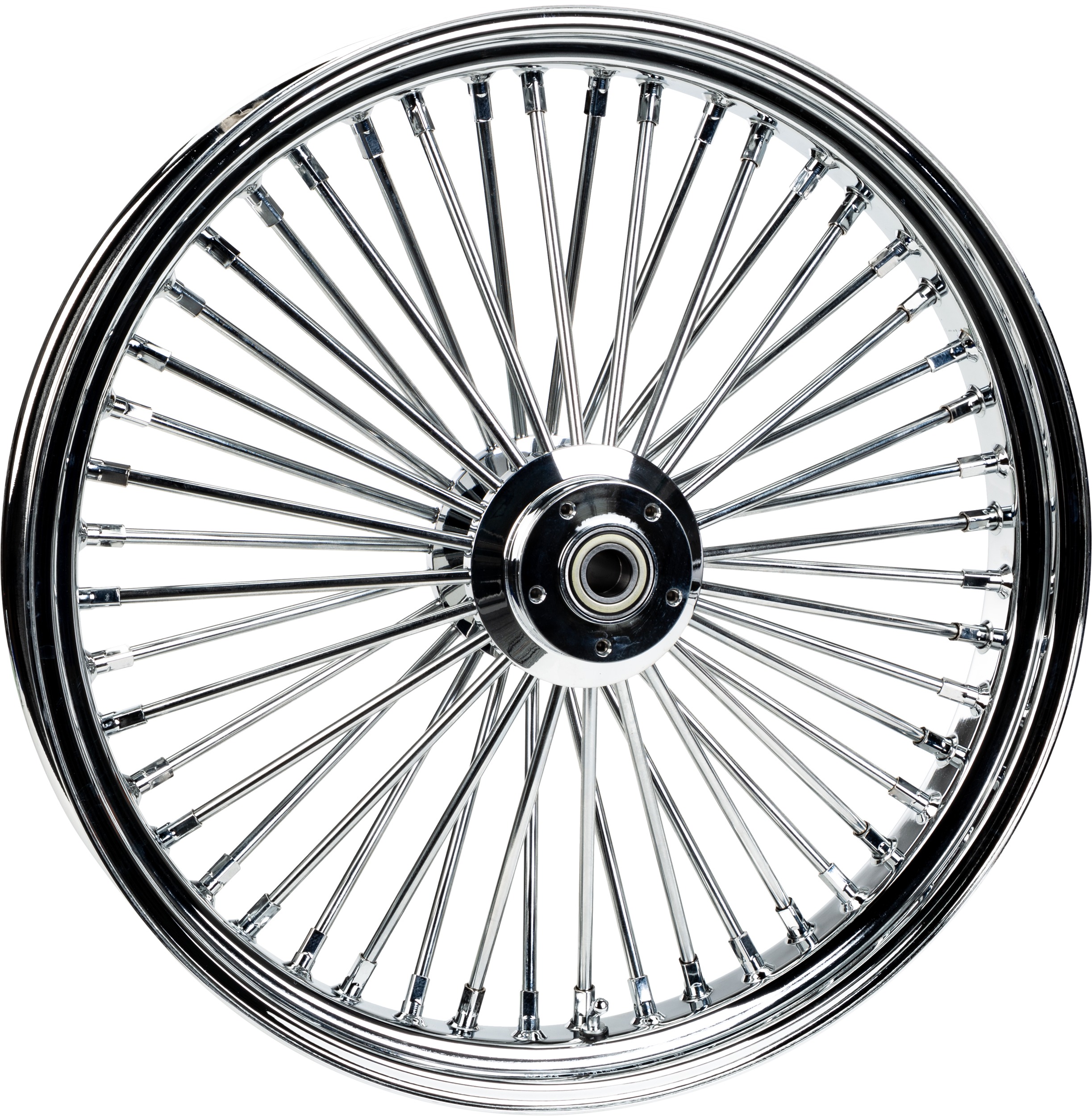 HardDrive 48-Spoke Chrome Front Wheel 26x3.5 FLT Hub 25mm Axle - Click Image to Close