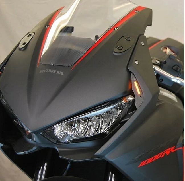 New Rage Cycles Front LED Turn Signals Black Fits 17-24 Honda CBR1000RR - Click Image to Close