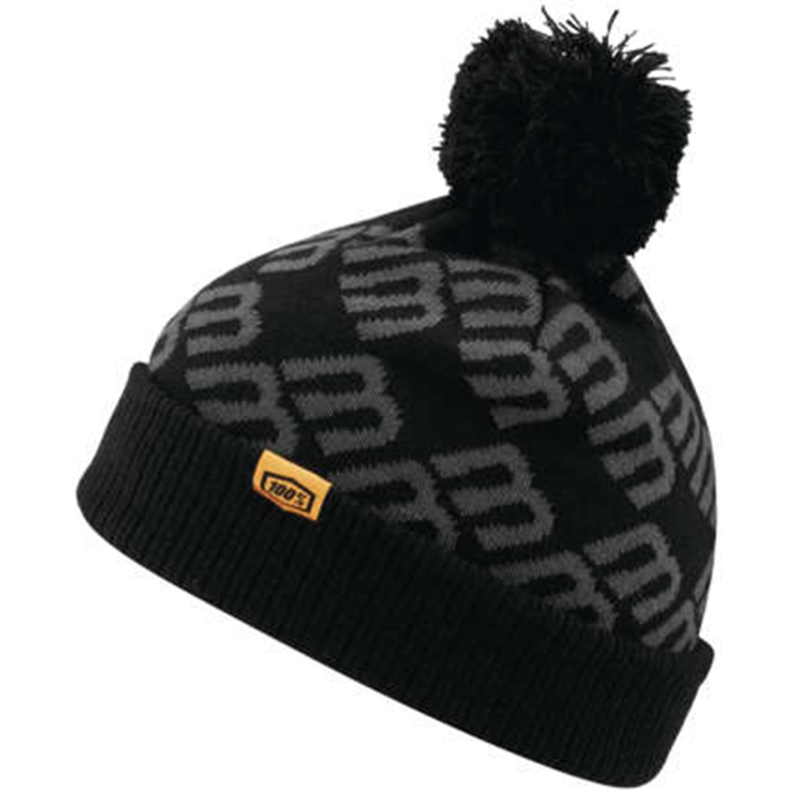 100% BB33 Cuff Beanie Black/Charcoal - Click Image to Close