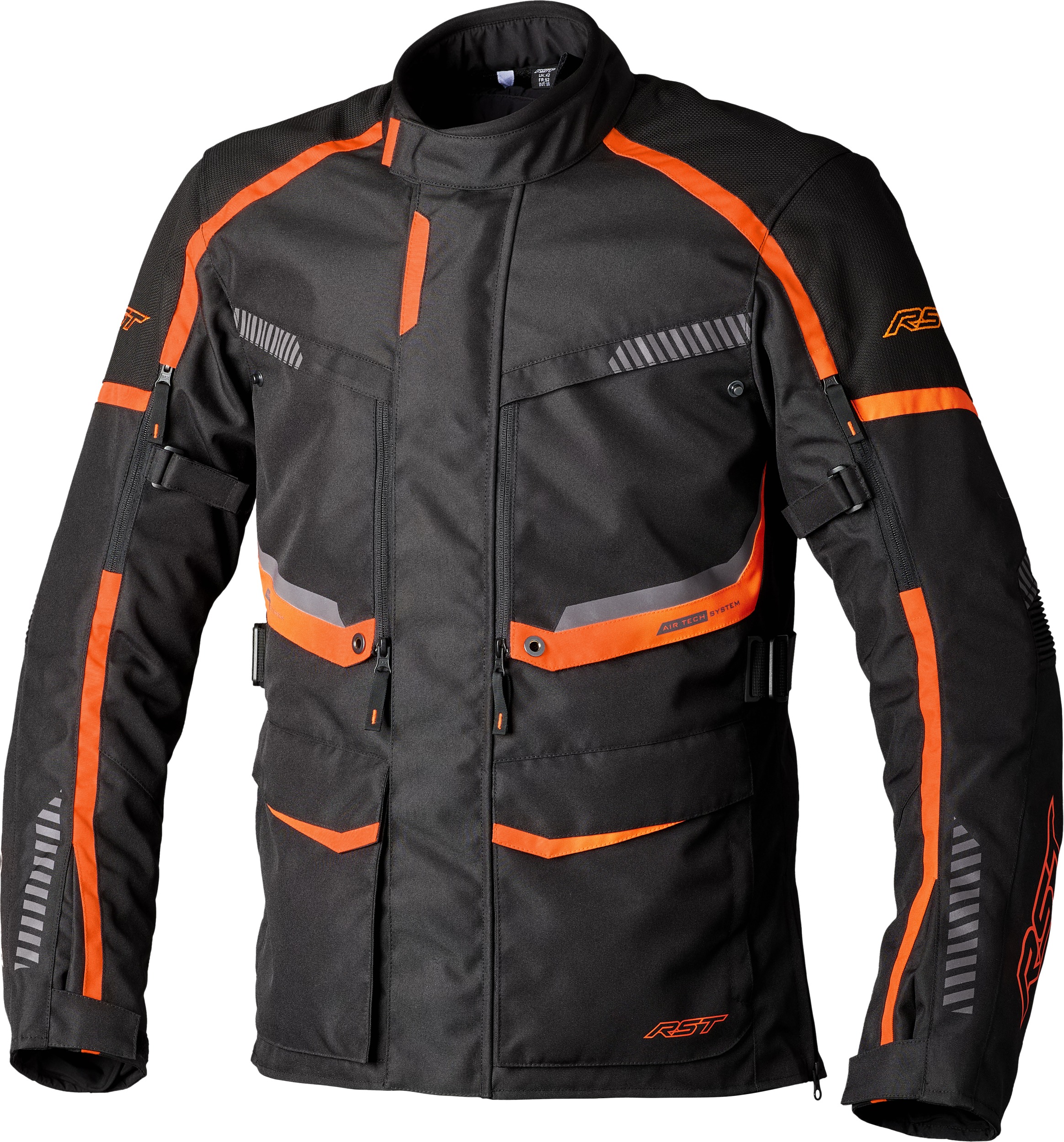 RST Maverick EVO CE Jacket Black/Orange Medium - Textile motorcycle jacket, CE certified, size Medium - Click Image to Close