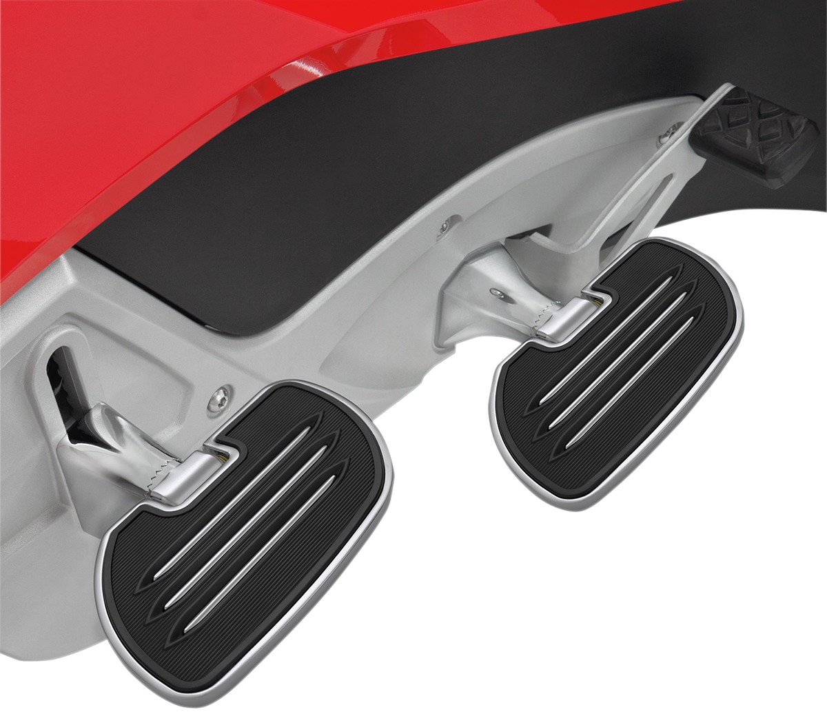 3-Bar Passenger Floorboards Chrome - For 10-15 Can-Am Spyder RT - Click Image to Close