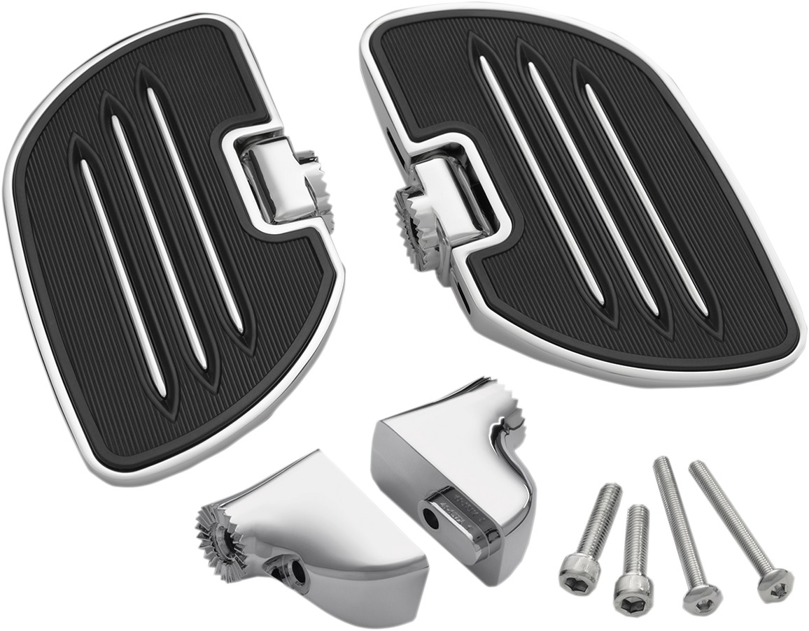 3-Bar Passenger Floorboards Chrome - For 10-15 Can-Am Spyder RT - Click Image to Close