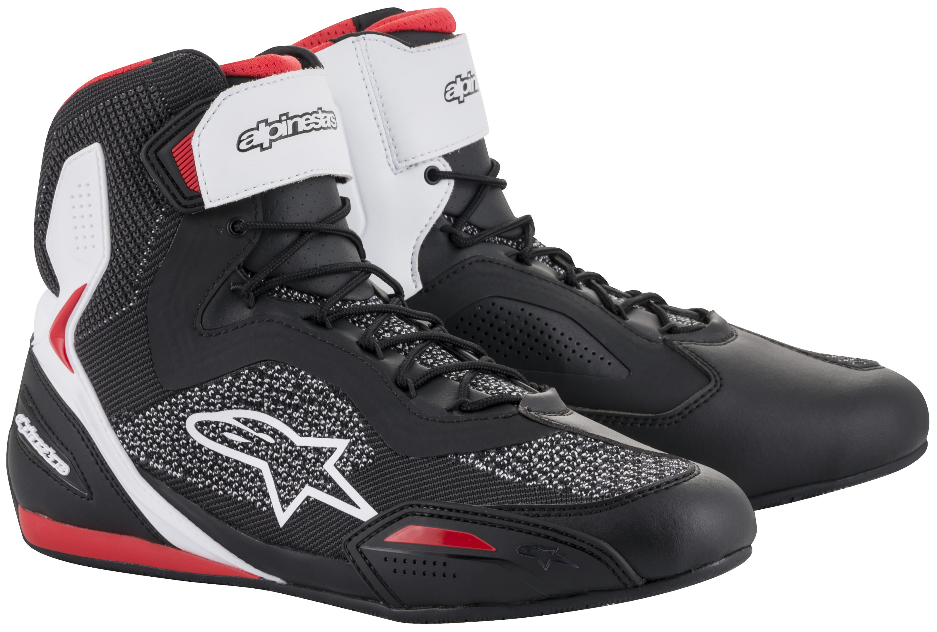 Alpinestars FSTR-3 Knit Shoe Black/White/Red Size 9 - Click Image to Close