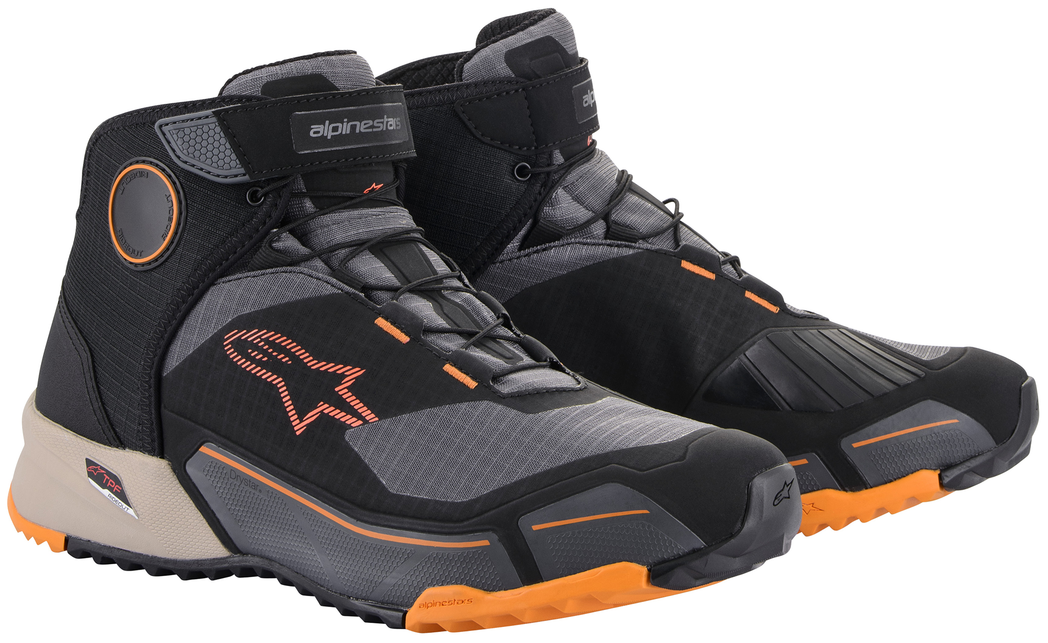 Alpinestars CR-X DS R Shoe Black/Br Orange Size 9 - Click Image to Close
