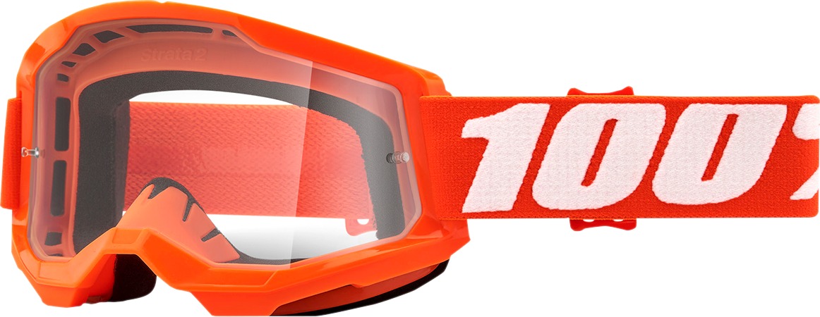 Strata 2 Orange Goggles - Clear Lens - Click Image to Close