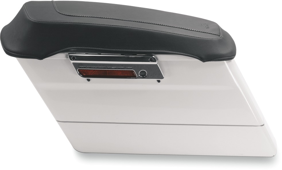 Mustang Saddlebag Lid Covers Vintage Black Plain - Click Image to Close