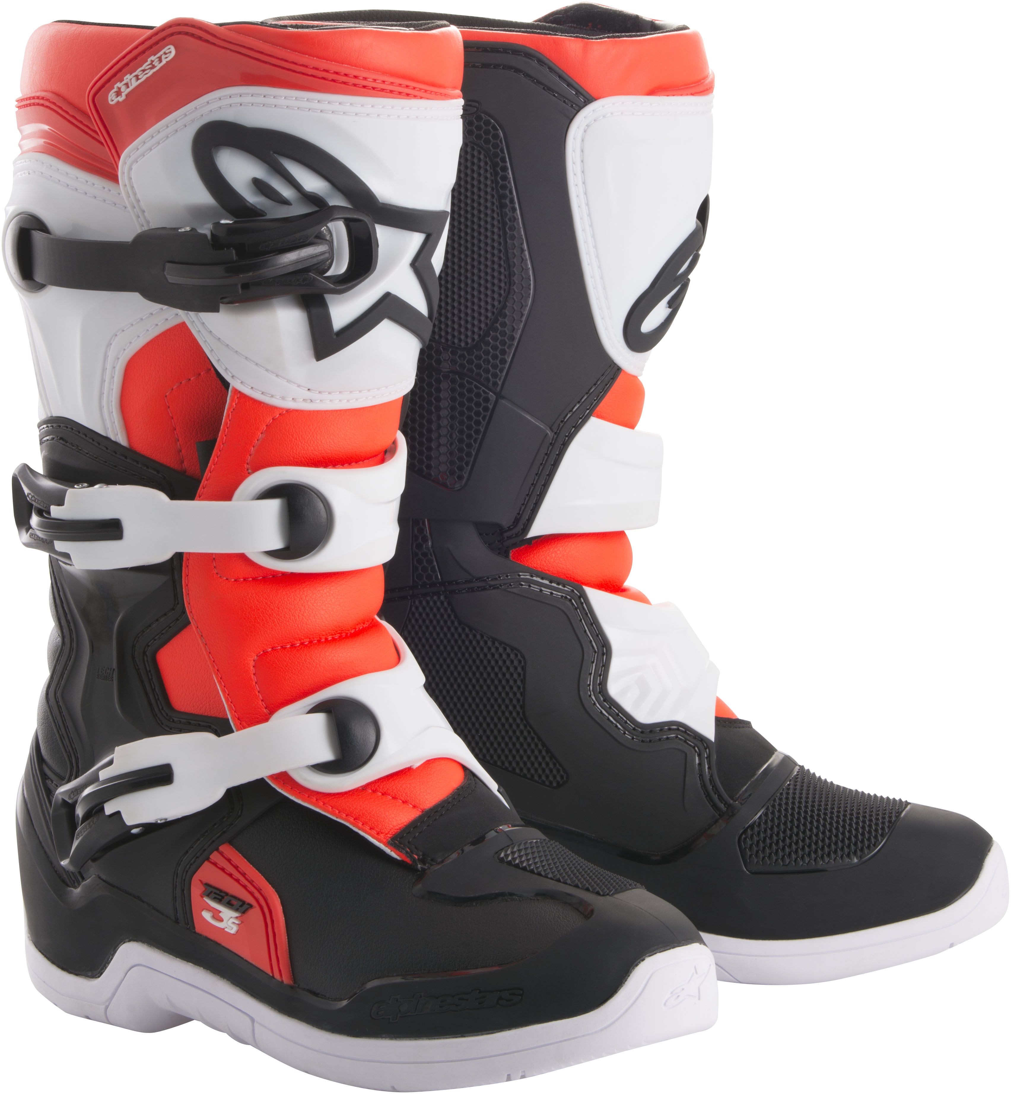 Tech 3S Boots Black/White/Red Size 5 - Click Image to Close