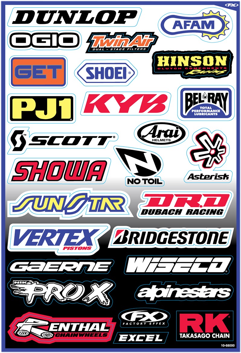 Factory Effex Sponsor Sticker Kit A, Multicolor Decals & Graphics - Click Image to Close