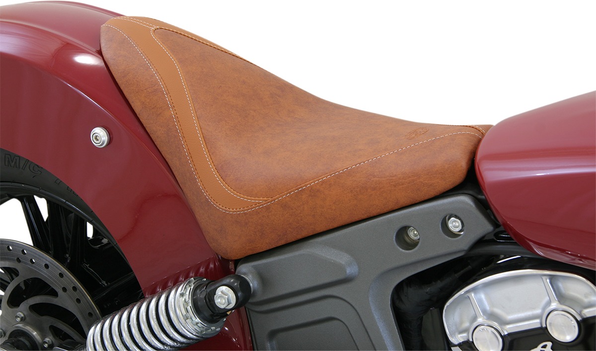 Runaround Smooth Vinyl Solo Seat Brown Foam Low - For 15-21 Indian Scout - Click Image to Close