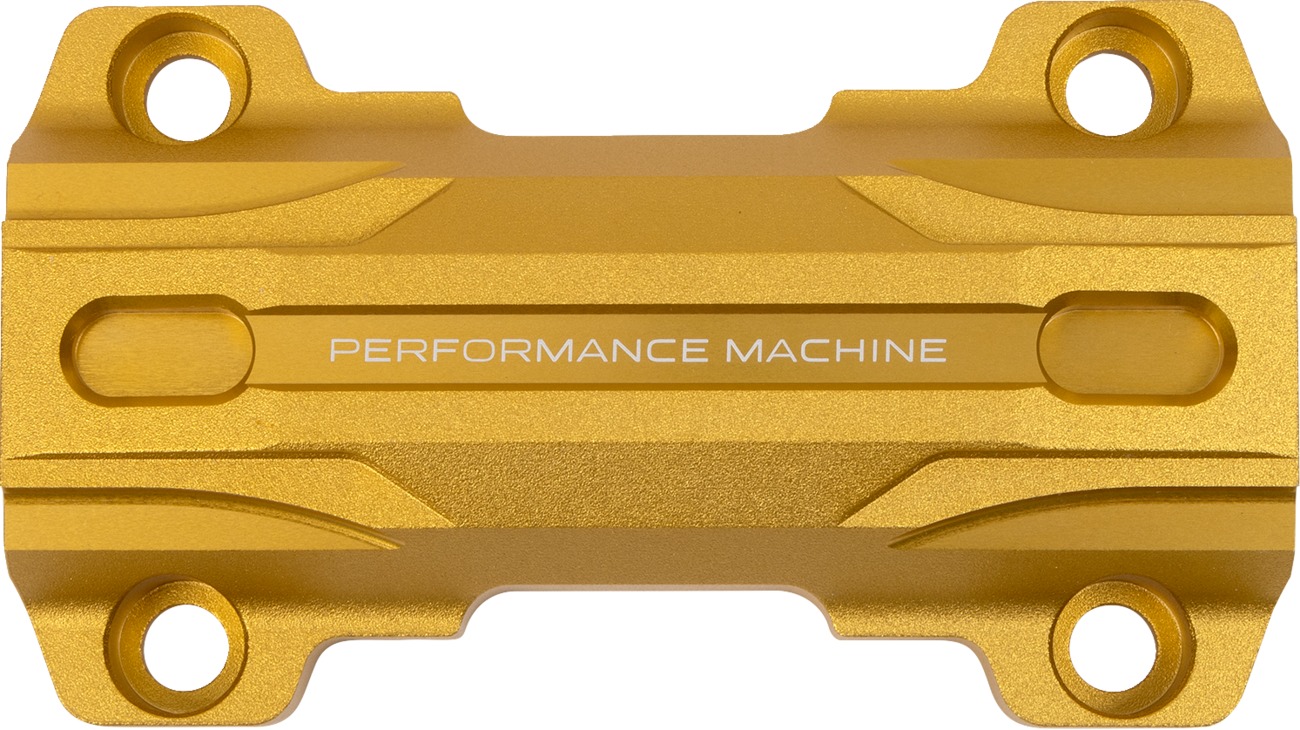 Performance Machine Phatbar Gauge Relocation Adapter Gold Ops - Adapter for PM Phatbar & Riser Kits 0208-2186M, 2187M - Click Image to Close