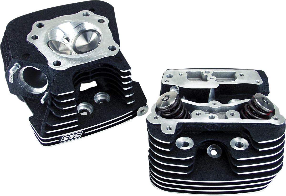Black Super Stock Cylinder Heads - Head Kit Super Stock Blk - Click Image to Close