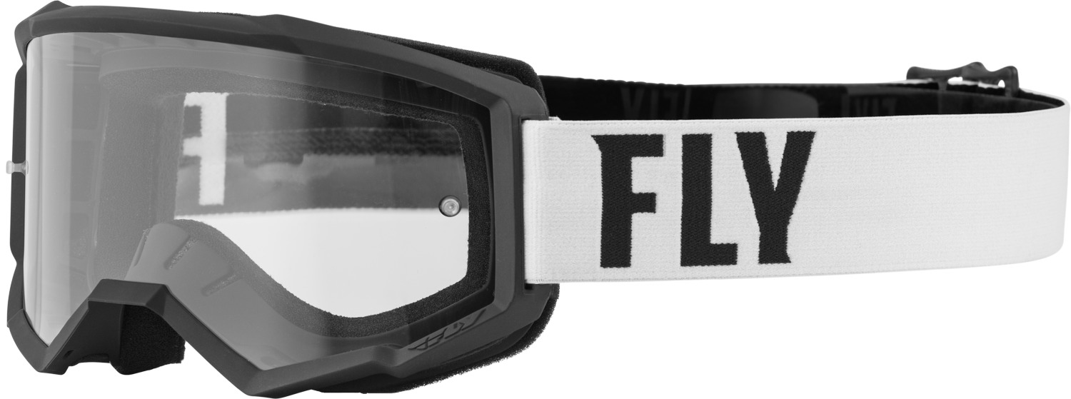 Youth Focus Goggle White/Black w/ Clear Lens - Click Image to Close