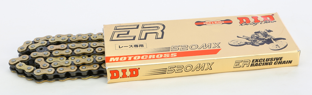 D.I.D 520MX Gold 120 Link High Performance Racing Chain - 120 link 520 pitch gold racing chain - Click Image to Close