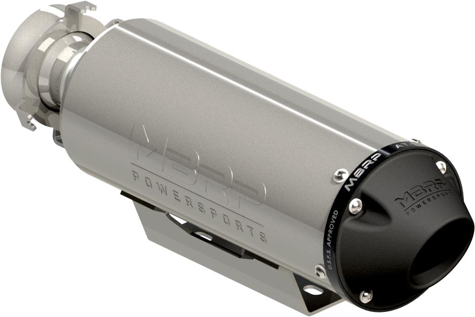 MBRP Power Tech 4 Slip-On Exhaust Silver Fits 18-20 Textron Wildcat XX - Click Image to Close