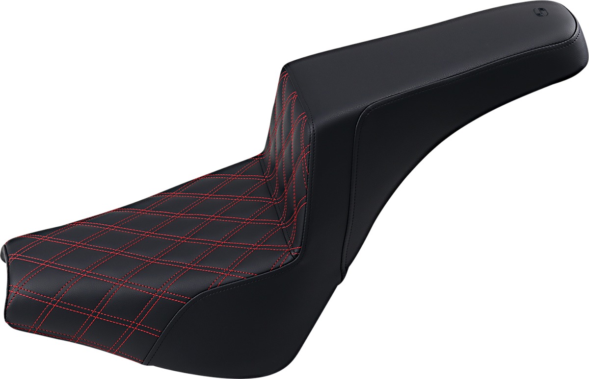 Step-Up Lattice Stitched 2-Up Seat - Black - For 18-20 Harley FXBB FXST - Click Image to Close